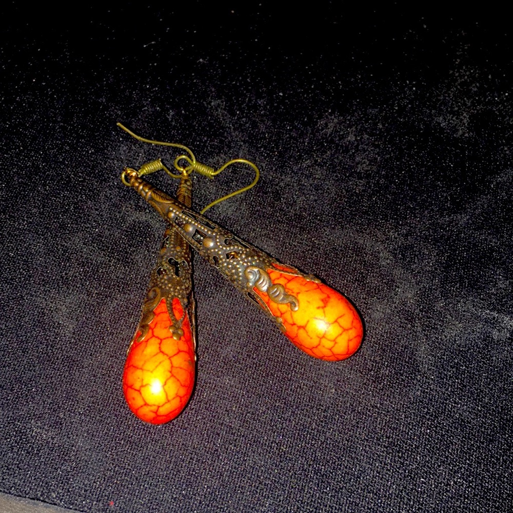 Brass capped Earrings